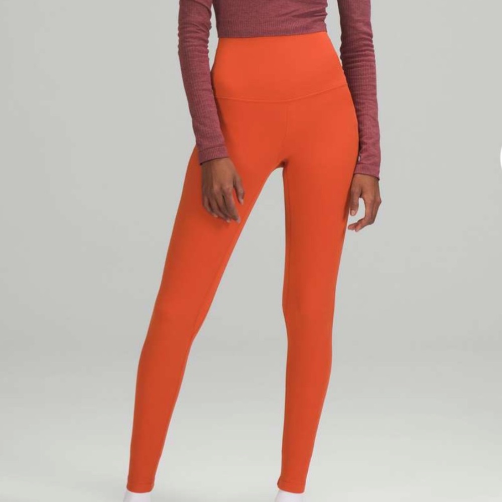 $98 Lululemon Align Super-High-Rise Pant 28"
Canyon Orange
